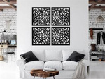 3D DEKORACYJNA GRAFIKA AŻUROWA, MAROKAŃSKI STYL, KOMPLET 4 PANELI 60 x 60 cm , CZARNY