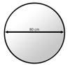 Okrągłe lustro w prostej czarnej ramie - Lustro o średnicy 80cm
