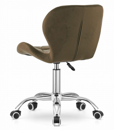 Fotel AVOLA brązowy obrotowy na kółkach do biura – z aksamitu