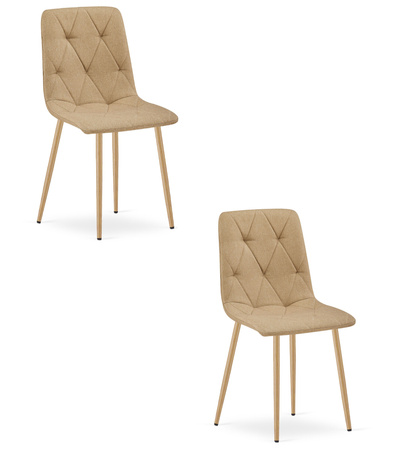 "Krzesło LIBRA - brąz materiał / nogi kolor drewna x 2"