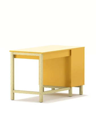 Biurko z szufladą i szafką VERYSIMPL B-MODEL-3/1SZ — drewniany stelaż, kolory, na wymiar