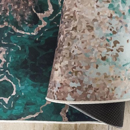 Dywan zielony nowoczesny marmurowy Horeca-New 111 60x100 cm