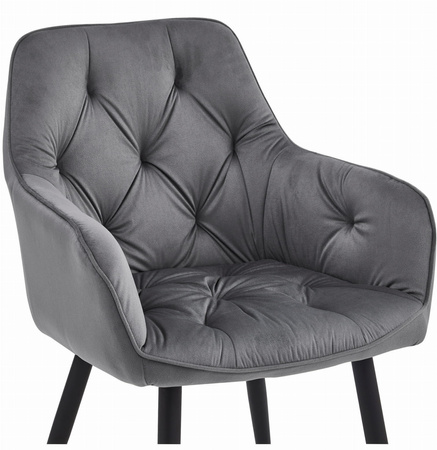 "Krzesło JORK - ciemny szary aksamit / nogi czarne x 1"