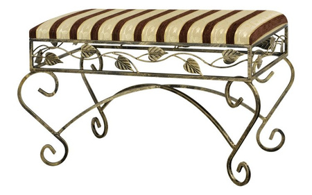 Pufa metalowa z siedziskiem miękkim PASJA / metalowa ławka do przedpokoju [szer. 70 cm]