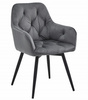 "Krzesło JORK360 - ciemny szary aksamit / nogi czarne x 2"