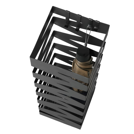 Czarny ażurowy metalowy parasolnik - Nowoczesny stojak na parasole - SONGMICS LUC16B