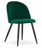 Krzesło tapicerowane butelkowa zieleń BELLO - Welurowe krzesło ciemna zieleń