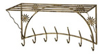Wieszak metalowy na ubrania ścienny z półką RUMIANKI [szer. 70 cm]