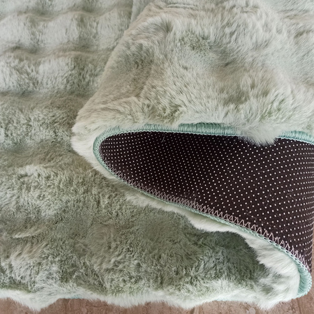 Dywan 3D z długim włosiem typu shaggy i rabbit zielony MERLIN 200x290 cm