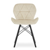 "Krzesło LAGO Aksamit - beż / nogi czarne x 2"
