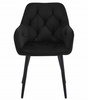 "Krzesło JORK - czarny aksamit / nogi czarne x 2"