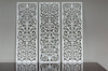 AŻUROWY TRYPTYK DEKORACYJNY, ALESSANDRIA, VINTAGE, RETRO, PANELE AŻUROWE, ORNAMENT, DEKORACJA ŚCIENNA 3D, BIAŁY