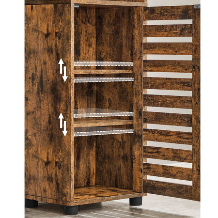 Słupek łazienkowy - Brązowa szafka łazienkowa - Wąski regał łazienkowy - VASAGLE BBK160X01V1