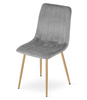 "Krzesło LAVA - jasny szary aksamit / nogi kolor drewna x 4"