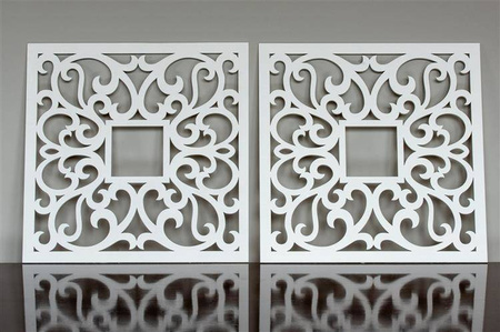 DEKORACYJNE PANELE AŻUROWE, ZESTAW 4 DEKORÓW ŚCIENNYCH CORNEILLE, SHABBY CHIC, FRANCUSKI STYL , CZARNY