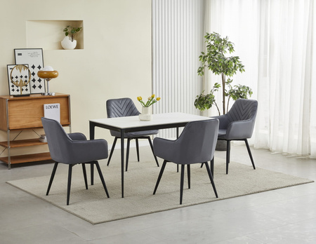 "Krzesło NANA360 - ciemny szary aksamit / nogi czarne x 1"