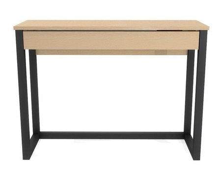 Konsola industrialna z szufladą, dębowy fornir lub sklejka [szer. 100 cm] K-DES5-PRO