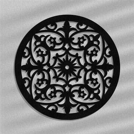 DEKORACYJNY PANEL AŻUROWY, VIOLETTE, DEKORACJA ŚCIENNA 3D, ORNAMENT, 60 cm, ZŁOTY