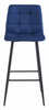 Welurowe krzesła barowe ARCETO - Tapicerowane, granatowe i miękkie w dotyku hokery (x3)