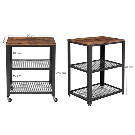 Stolik na kółkach - Industrialny wózek do serwowania - VASAGLE LRC78X