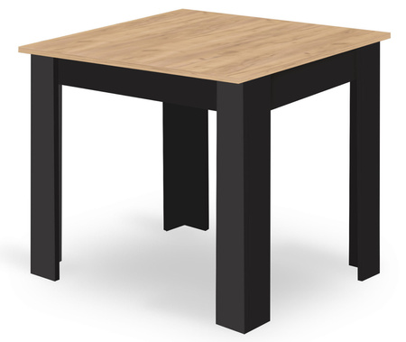 "Stół NP 80x80 Artisan nogi czarne + 4 krzesła OSAKA czarny nogi naturalne"