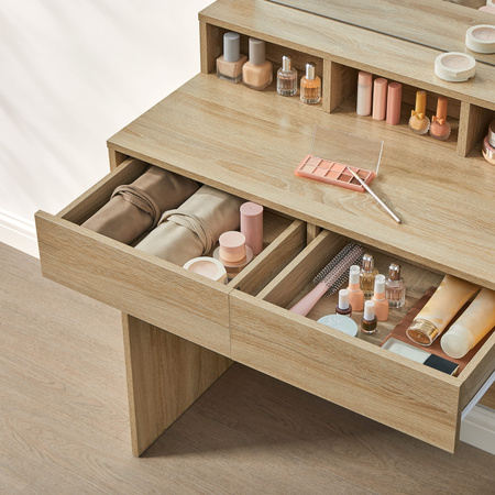 Toaletka kosmetyczna z lustrem i oświetleniem (Dąb Sonoma) VASAGLE RDT120T11