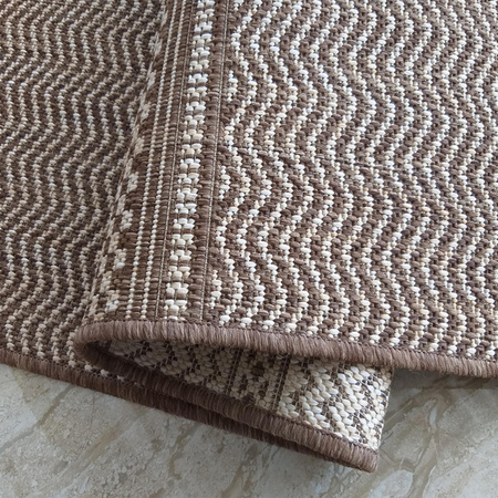 Dywan sznurkowy zewnętrzny na taras i balkon dwustronny ZARA 12 brązowy 200x290 cm