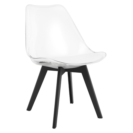 Transparentne krzesła MARK - Przezroczyste krzesła kuchenne z tworzywa (3 sztuki)