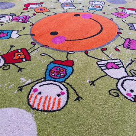 Dywan dziecięcy kwadratowy do przedszkola Dzieciaki Bella 117 zielony 400x400 cm