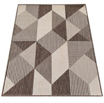 Brązowy dywan sznurkowy zewnętrzny geometryczny ZARA 16 (dwustronny) 120x170 cm