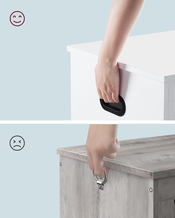 Biały ozdobny kufer drewniany - Skrzynia drewniana schowek - VASAGLE LSB063T14