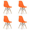 Komplet 4 krzeseł do jadalni OSAKA - Pomarańczowe krzesła z tworzywa