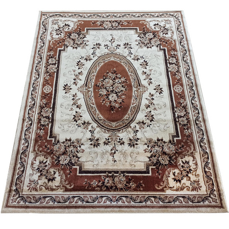 Tradycyjny brązowy dywan do salonu Rozeta Exclusive 04 N - 160x220 cm