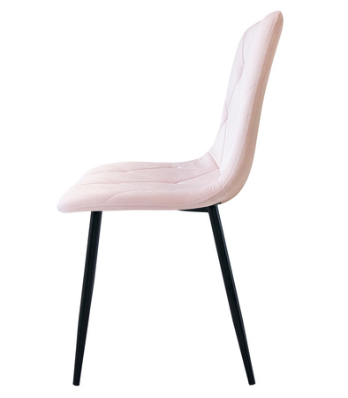 "Krzesło LIBRA - jasny róż aksamit / nogi czarne x 1"