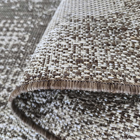 Brązowy dywan abstrakcyjny sznurkowy dwustronny (na balkon) ZARA 10 - 120x170 cm