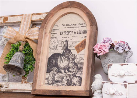 RUSTYKALNA DEKORACJA ŚCIENNA, KRÓLIKI, VINTAGE, RETRO STYL