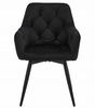 "Krzesło JORK360 - czarny aksamit / nogi czarne x 1"
