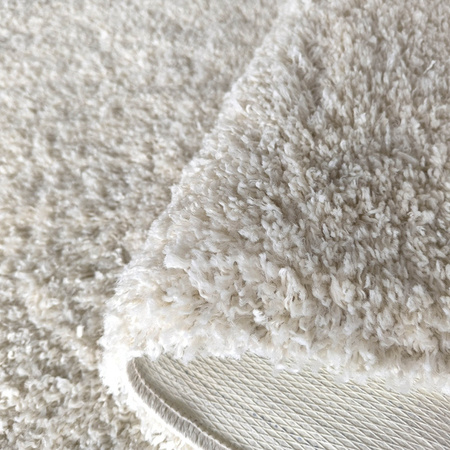 Beżowy dywan Kamel 120x170 - Pluszowy dywan typu shaggy, gładki, jasny kolor kremowy (ecru)