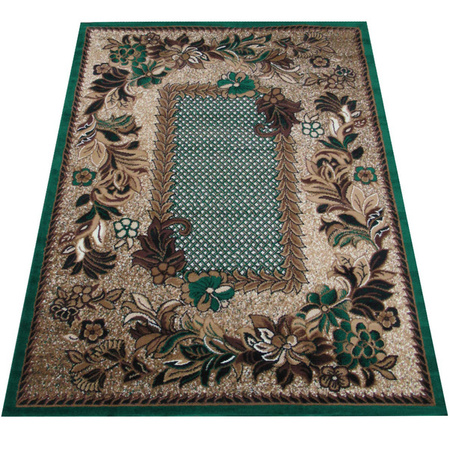 Dywan tradycyjny w kwiaty BCF Alfa 01 zielony 60x100 cm