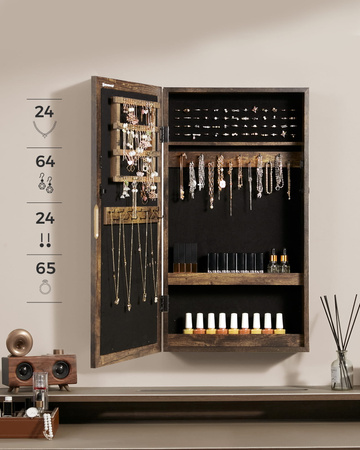 Wisząca szafka na biżuterię z lustrem - Lustro z szafką na biżuterię - SONGMICS JJC051K01