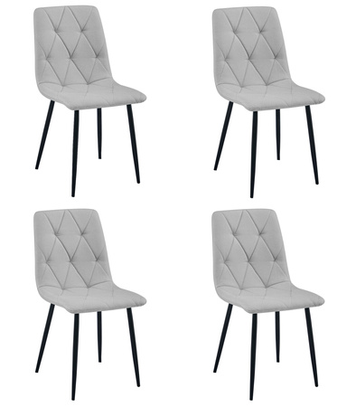 "Krzesło LIBRA - jasny szary materiał / nogi czarne x 4"