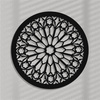 AŻUROWA ROZETA GOTYCKA,ROSE DU MIDI, DEKORACJA ŚCIENNA 3D, ORNAMENT,60 CM, CZARNY