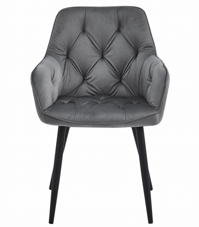 "Krzesło JORK - ciemny szary aksamit / nogi czarne x 1"