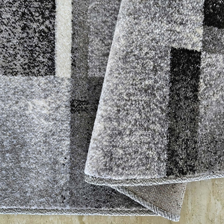 Nowoczesny szary dywan do salonu z geometrycznym wzorem OTTO 09 - 200x290 cm