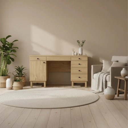 Biurko z dwoma kontenerami VERYSIMPL B-MODEL-2 — minimalistyczny blat i pełna konfiguracja