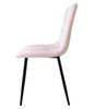 "Krzesło LIBRA - jasny róż aksamit / nogi czarne x 2"