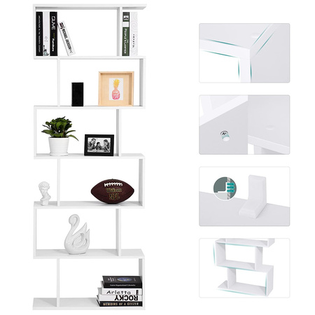 Biały regał na książki - Nowoczesny regał do salonu - VASAGLE LBC61WT