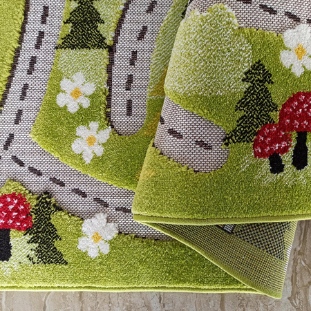 Dywan sensoryczny dla chłopca Ulice Color Kids 02 zielony 200x290 cm