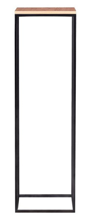 Stojak nowoczesny industrialny metalowy z drewnianą półką / postument / kwietnik wys. 104 cm