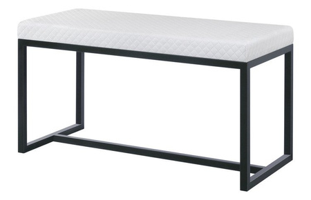Ławka metalowa z siedziskiem nowoczesna POWIEDZ MI / pufa do przedpokoju [szer. 90 cm]